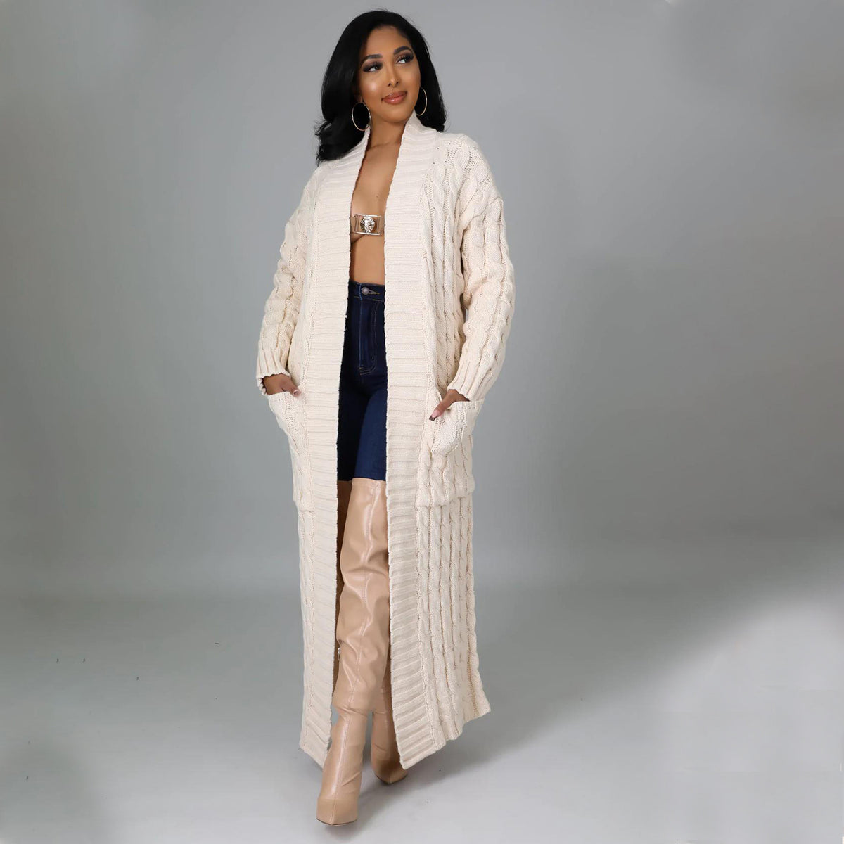 Women's Autumn Winter Casual Long-Sleeve Long Coat
