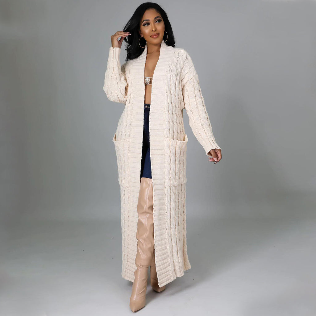 Women's Autumn Winter Casual Long-Sleeve Long Coat