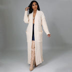 Women's Autumn Winter Casual Long-Sleeve Long Coat