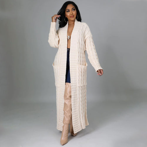 Women's Autumn Winter Women Clothing Sexy Casual Long Sleeve Long Sweater Coat