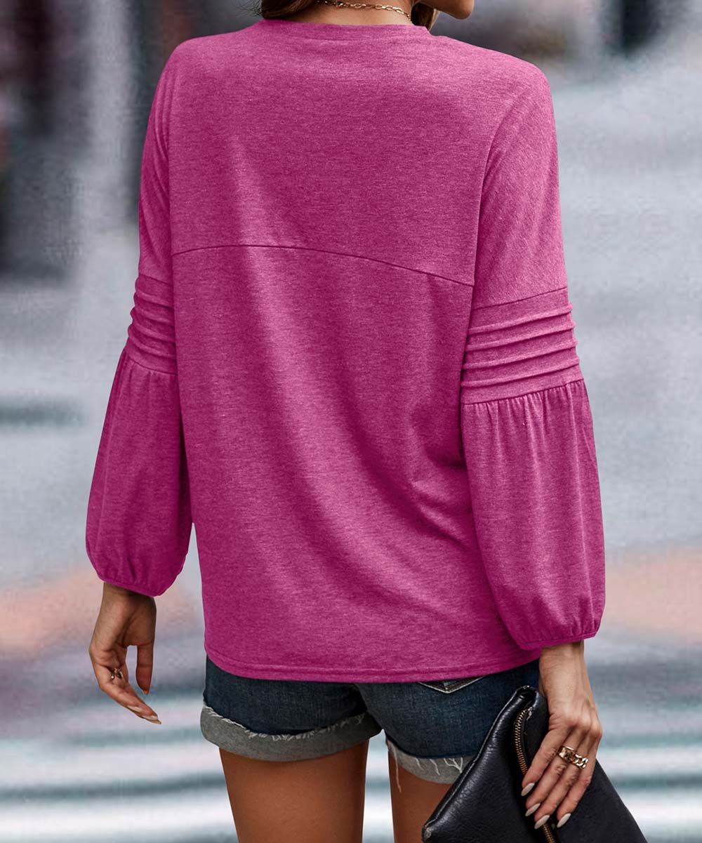 Women's New Autumn Winter Women Long Sleeve Solid Color Loose Round Neck T Shirt Women