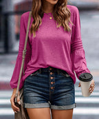 Women's New Autumn Winter Women Long Sleeve Solid Color Loose Round Neck T Shirt Women