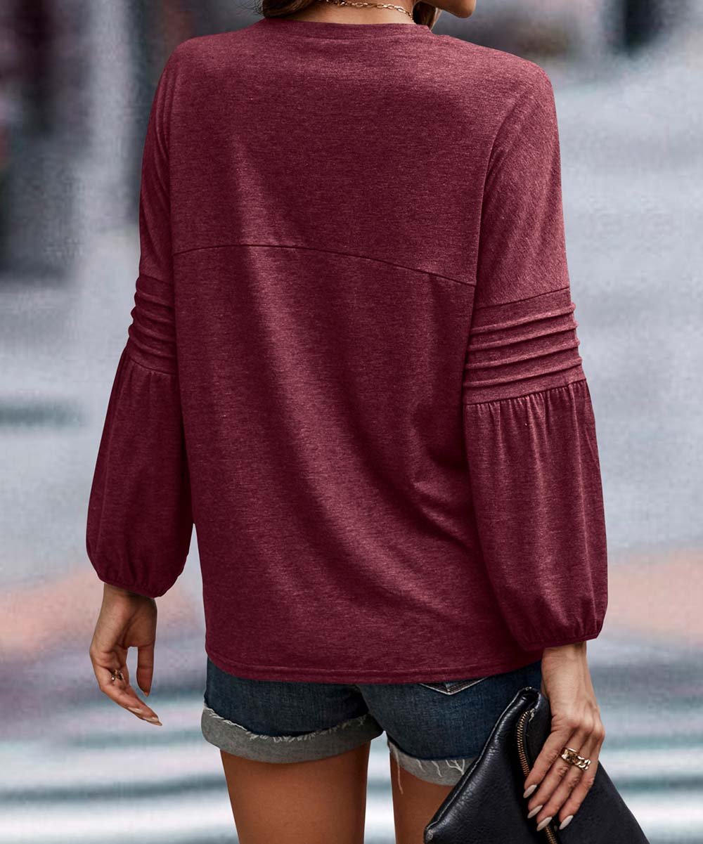 Women's New Autumn Winter Women Long Sleeve Solid Color Loose Round Neck T Shirt Women