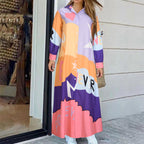 Long Sleeve Printed Shirt Dress