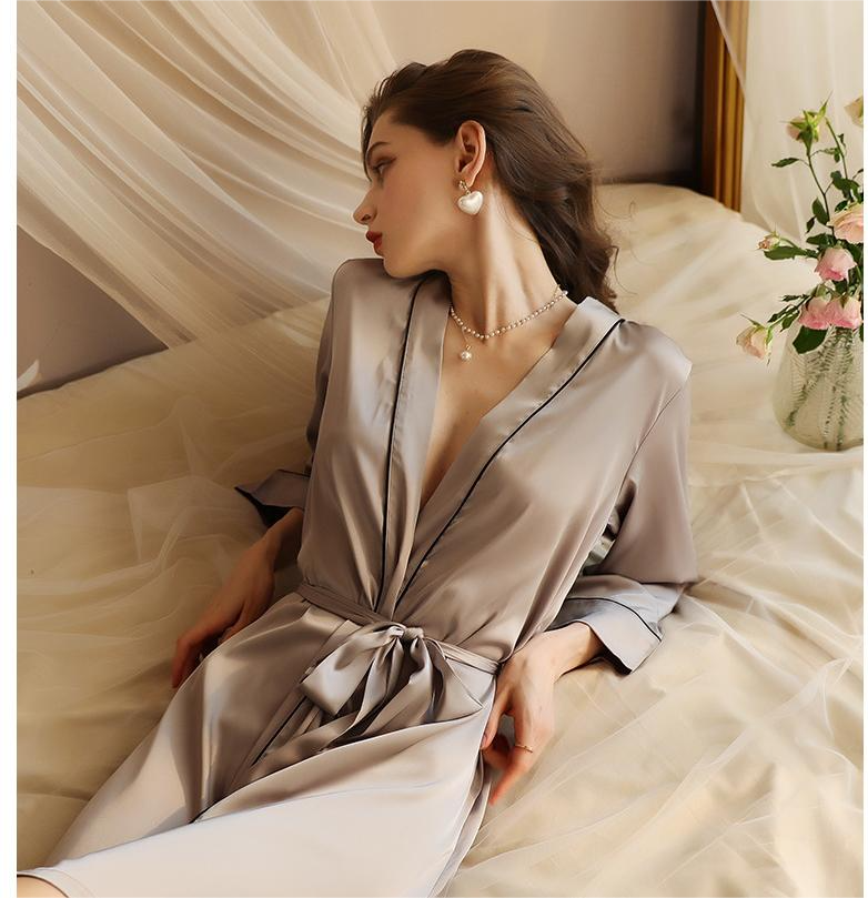 Women's Secret Love Orange Spring Summer Imitated Silk Sleepwear
