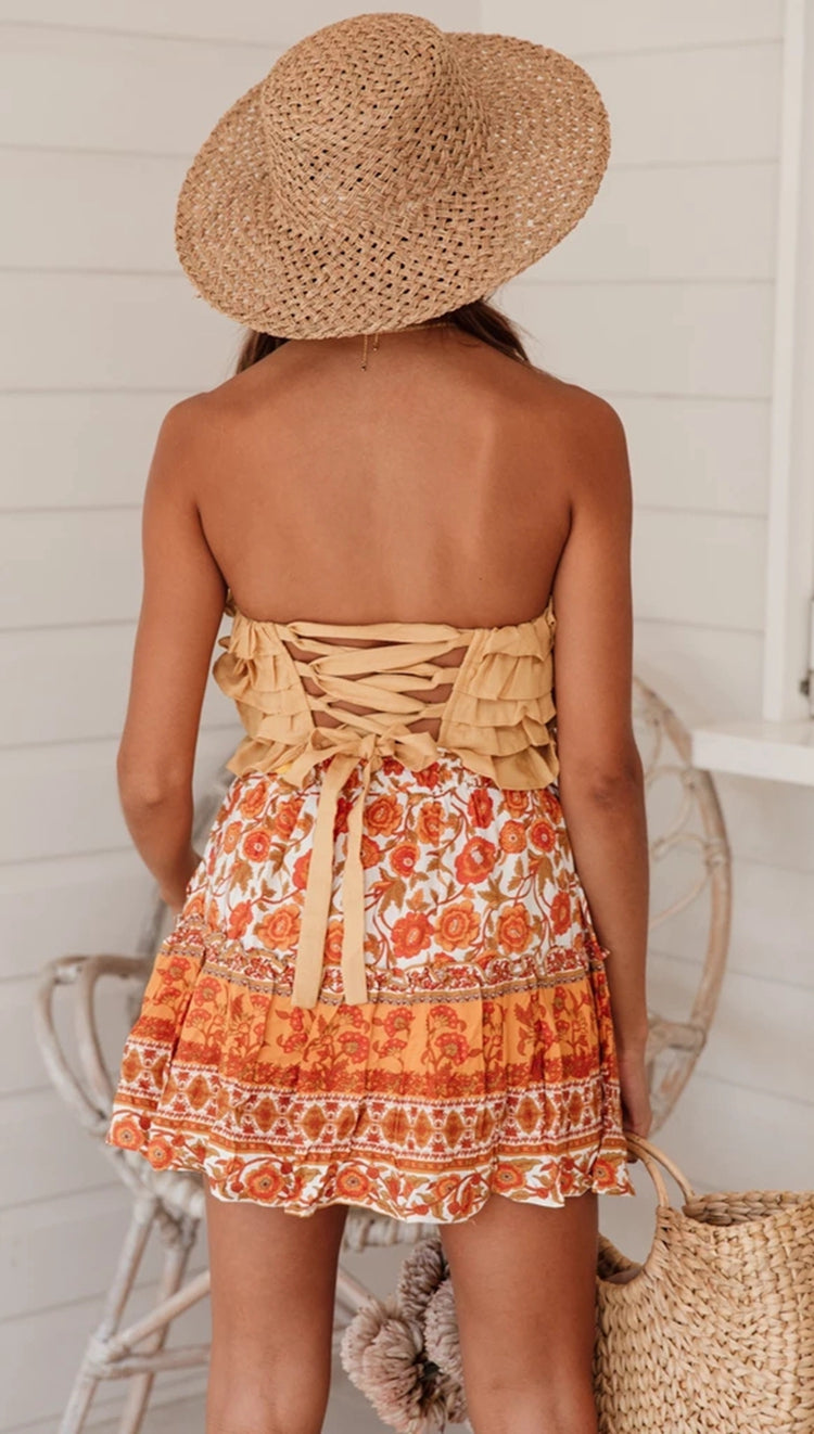 Women's New Printed Flounce Fashion Holiday Skirt