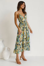 Printed Spaghetti-Strap Dress