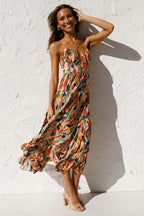 Printed Spaghetti-Strap Dress
