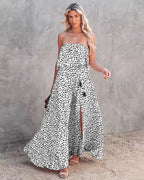 Strapless Floral Bohemian Dress