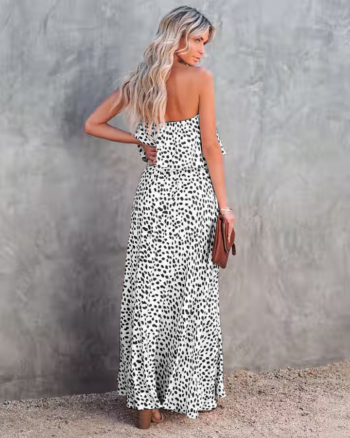 Strapless Floral Bohemian Dress