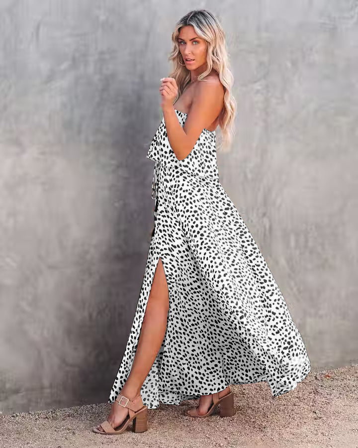 Strapless Floral Bohemian Dress