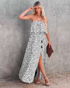 Strapless Floral Bohemian Dress
