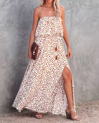 Strapless Floral Bohemian Dress