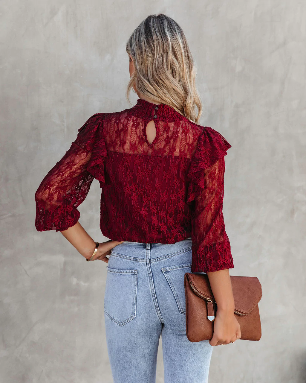 Women's Summer Vacation New Gouhua Hollow Lace Lotus Long Sleeve Blouses