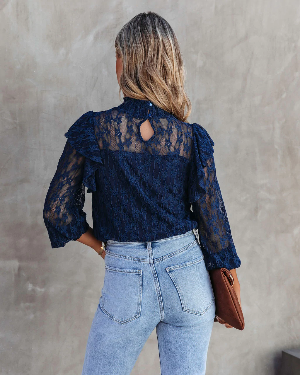 Women's Summer Vacation New Gouhua Hollow Lace Lotus Long Sleeve Blouses
