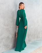 Summer Vacation New V-Neck Long Sleeve Dress