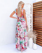 Women's Tie-Dye Ruffle Strap Vacation Maxi Dress
