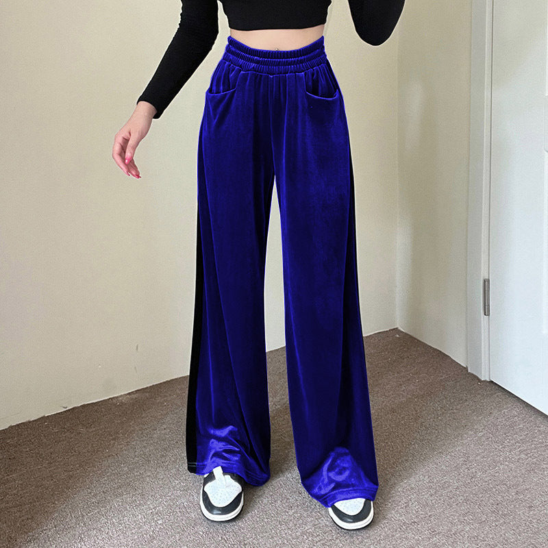 Fall Suede Waist Trimming Draping Stitching Straight Skirt