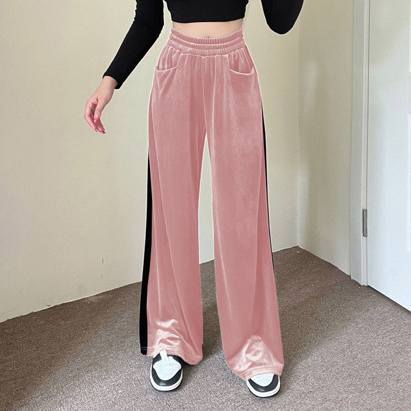 Fall Suede Waist Trimming Draping Stitching Straight Skirt