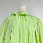 Women's Summer Tie Neck Daily Elegant Puff Sleeve A Line Dress