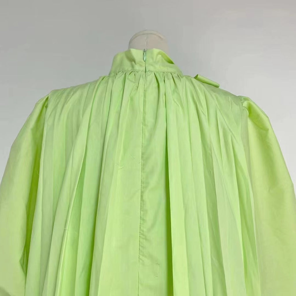Women's Summer Tie Neck Daily Elegant Puff Sleeve A Line Dress