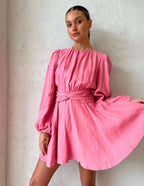 Women's Printed Crew-Neck Mini Dress
