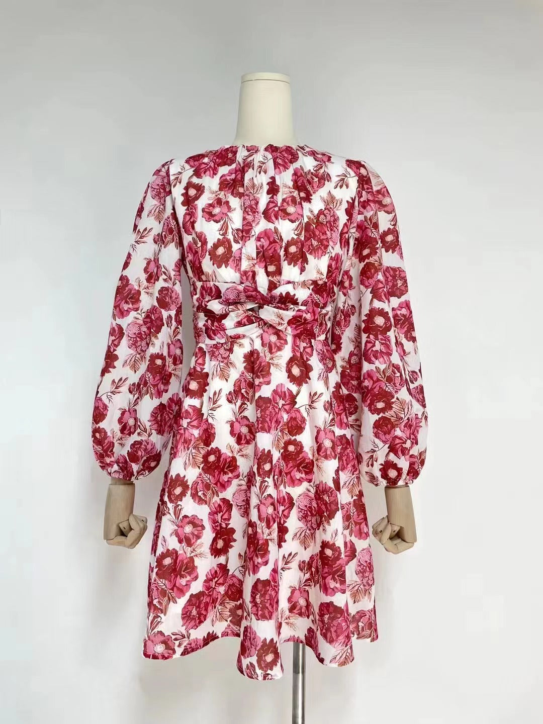Women's Printed Crew-Neck Mini Dress