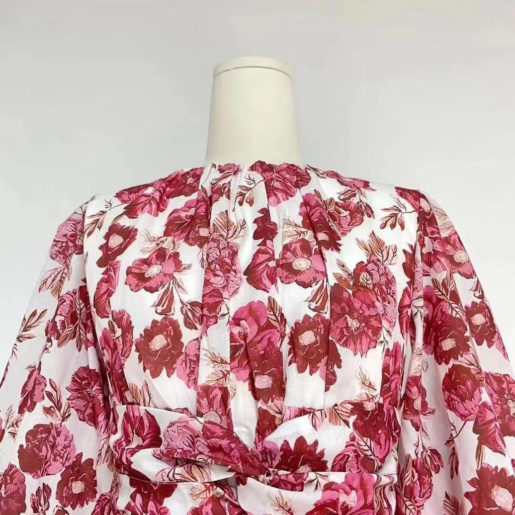 Women's Printed Crew-Neck Mini Dress