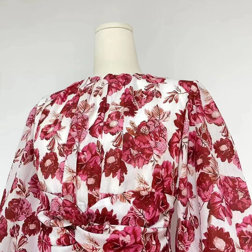 Women's Printed Crew-Neck Mini Dress