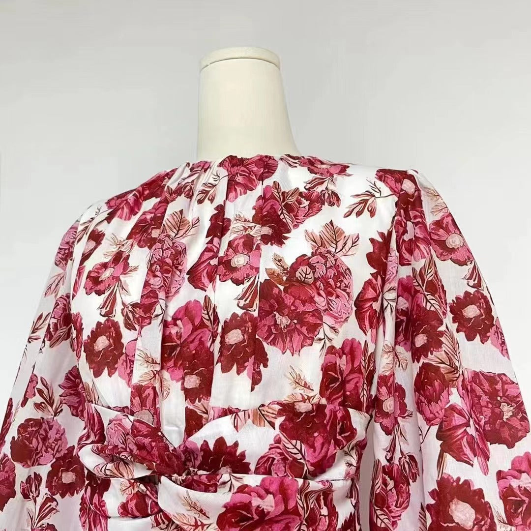 Women's Printed Crew-Neck Mini Dress