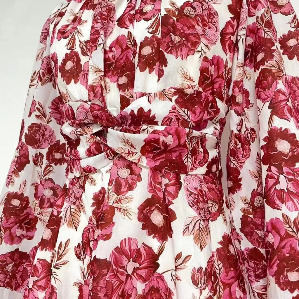 Women's Printed Crew-Neck Mini Dress