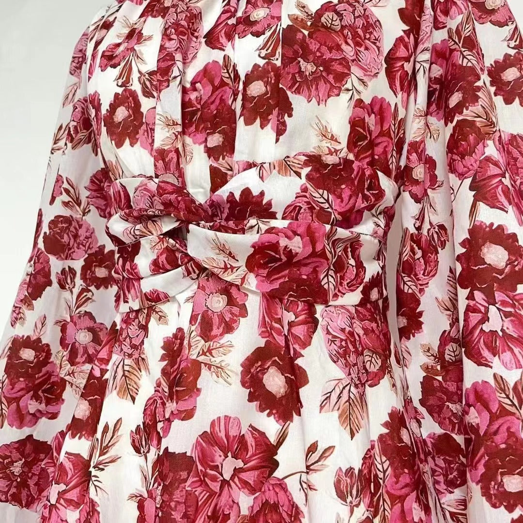 Women's Printed Crew-Neck Mini Dress