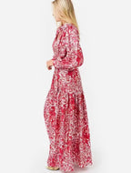 Daily Printed Elegant Collared A-Line Shirt Maxi Dress