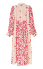 Printed Belted Elegant A-Line Maxi Dress