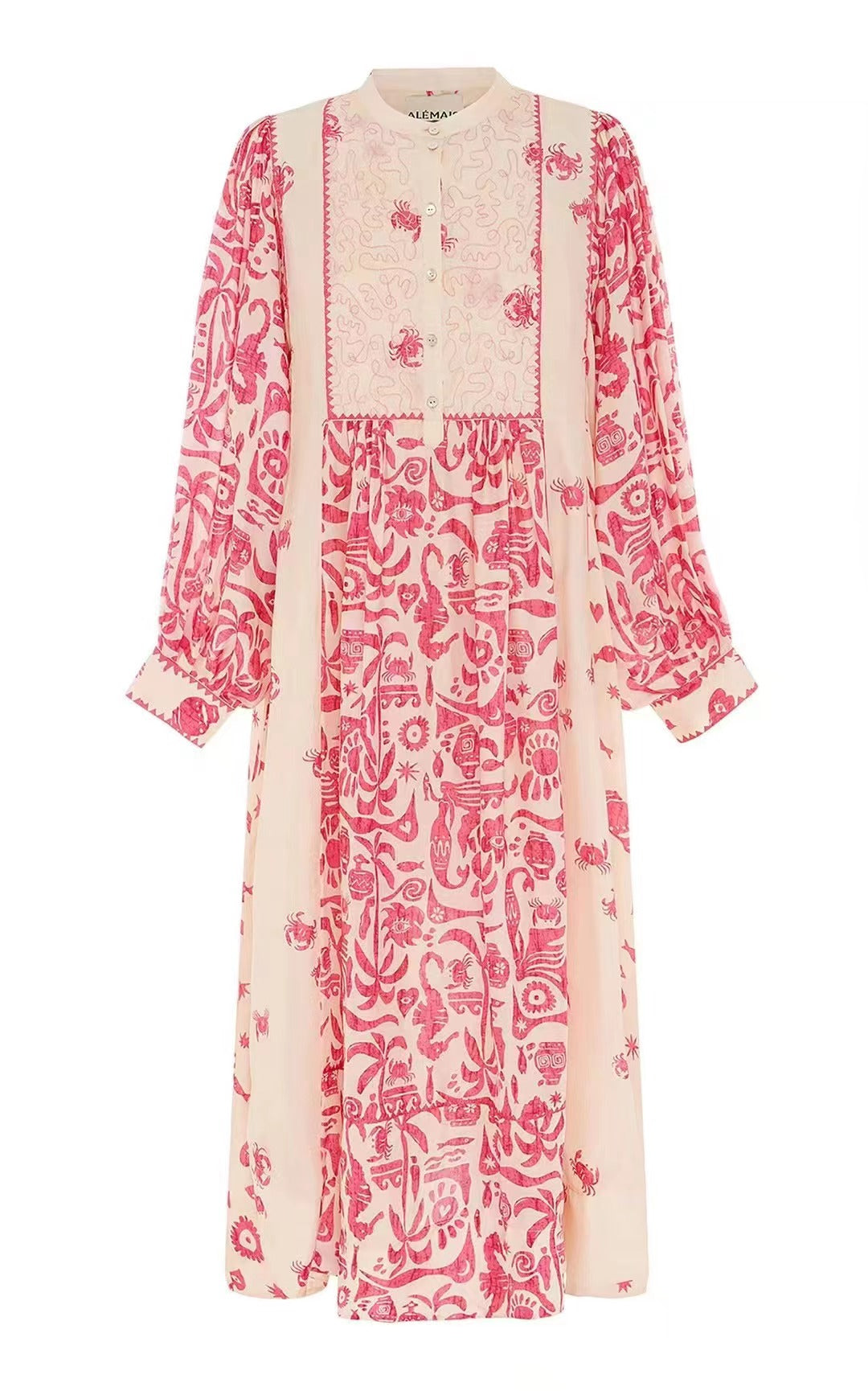 Printed Belted Elegant A-Line Maxi Dress