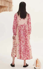 Printed Belted Elegant A-Line Maxi Dress