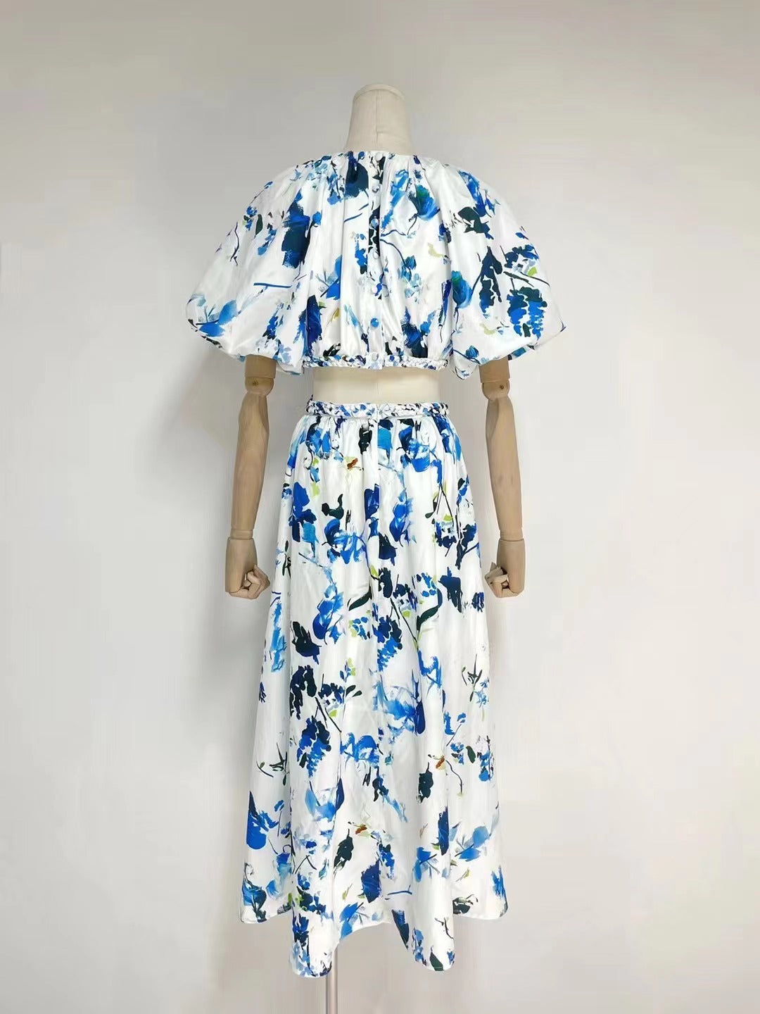 Soild Printed Cutout Crew Neck Elegant Maxi Dress