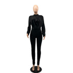 Women's Long Sleeved Cardigan Round Neck Top Slim Trousers Two-Piece Set