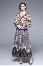 Printed A-Line Maxi Dress