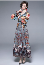 Printed A-Line Maxi Dress