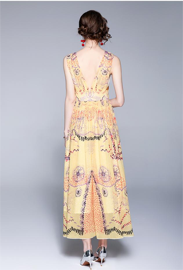 Printed A-Line Maxi Dress