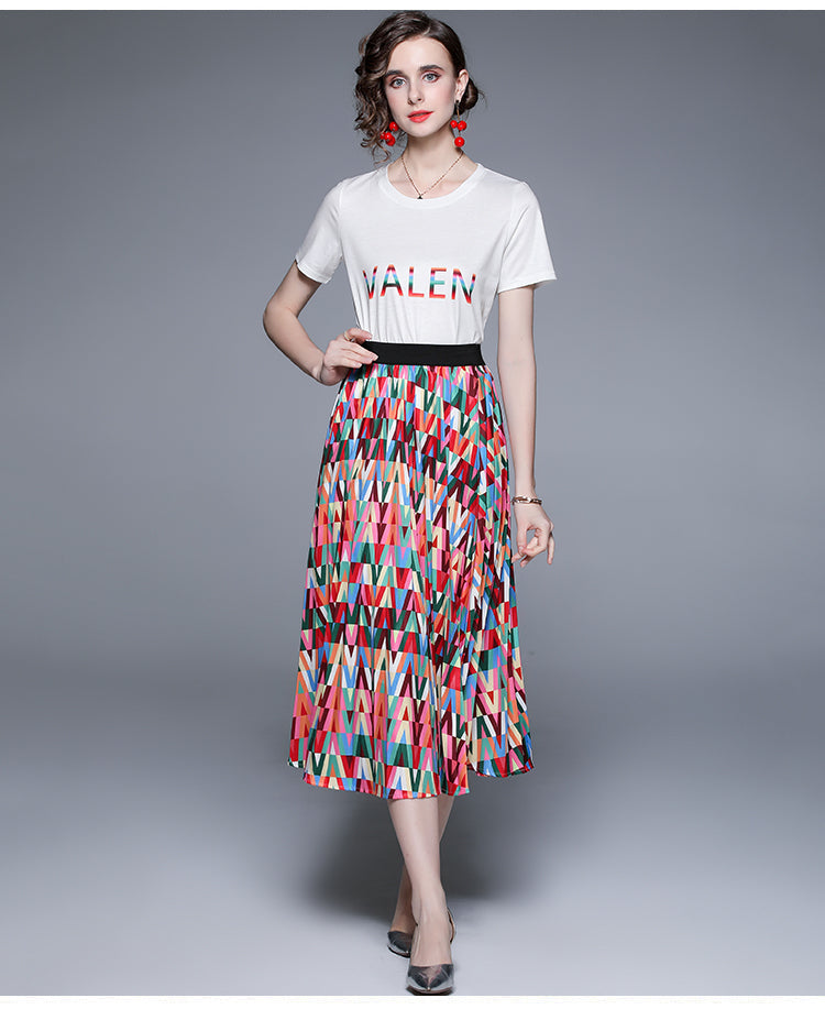 Women's Summer Midi Dress Two-Piece Set