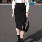 Autumn Winter Elastic Knitted Sheath Skirt