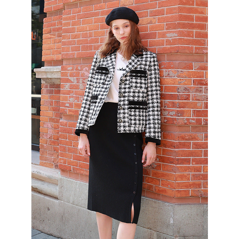 Autumn Winter Elastic Knitted Sheath Skirt