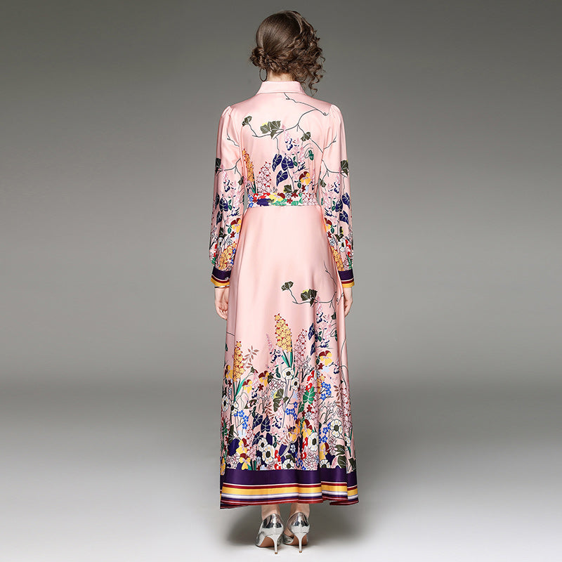 Joker Waist Slim Printed Dress With Belt