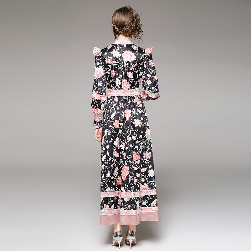Printed V-Neck Dress