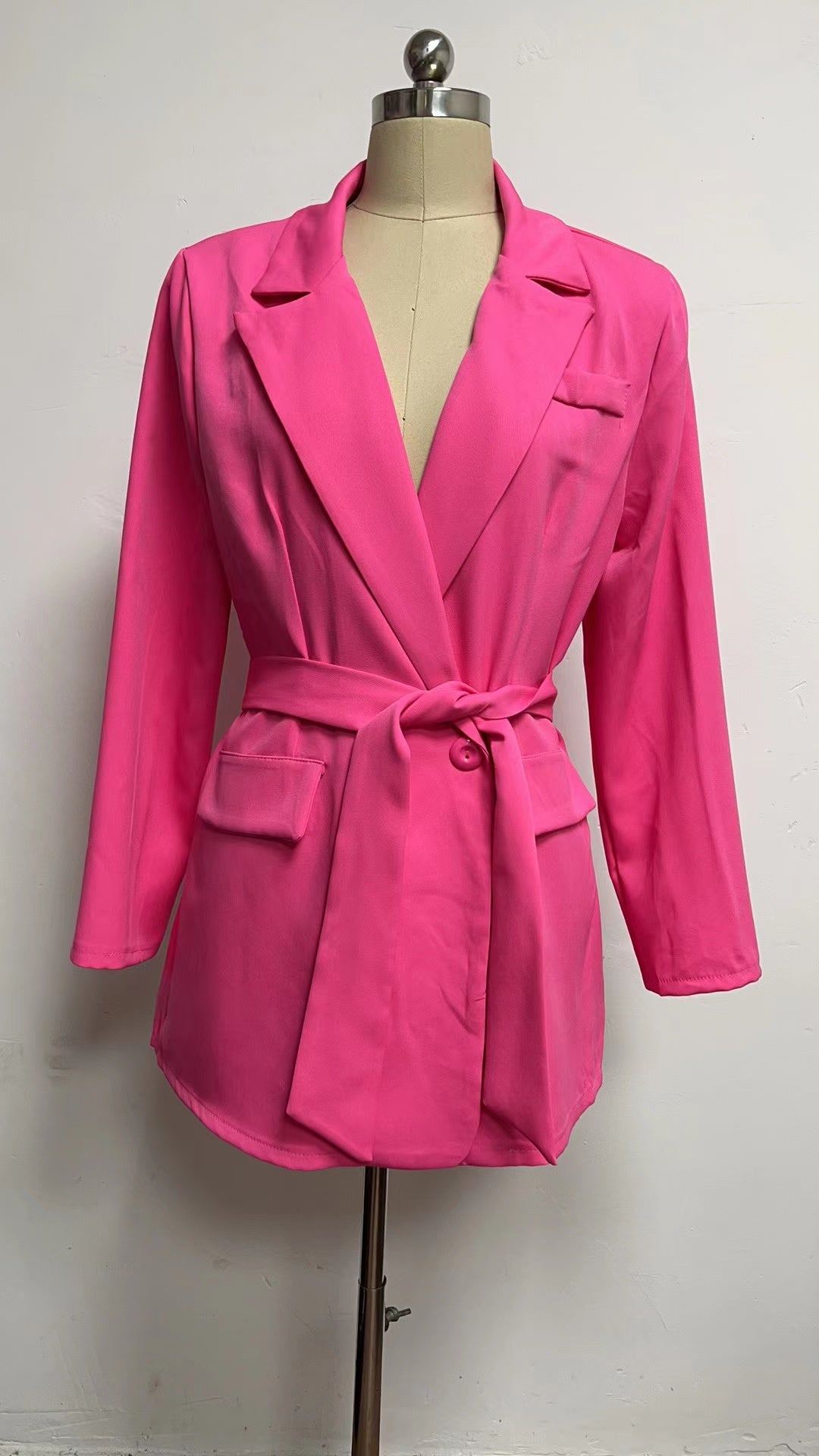 Women's Belted Collared Blazer Mini Dress