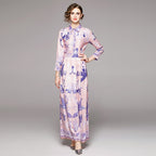 European Fashion Joker Waist Slim Printed Dress