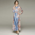 Women's Slim Printed Dress With Belt