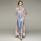 Women's Slim Printed Dress With Belt